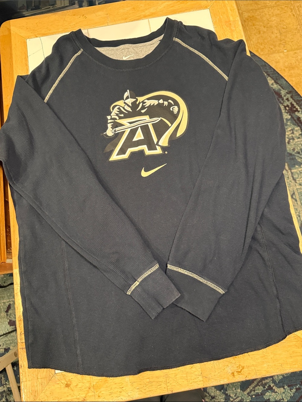 Nike Men’s Vintage Navy Crewneck Thermal with Army Black Knights Logo